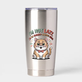 Cat in Energy Saving Mode Thermobecher