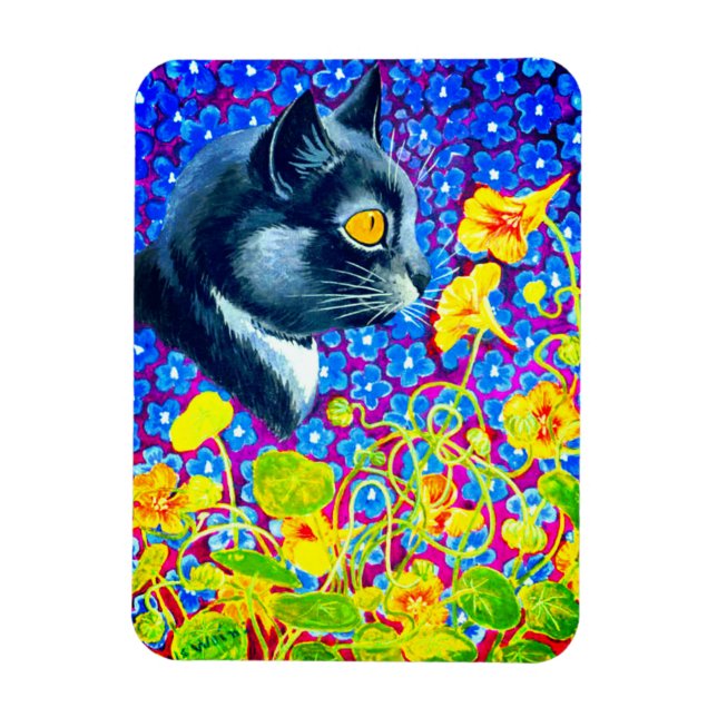 Cat in Flowers Magnet (Vertikal)