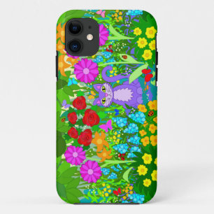 Cat in Garden Colorful Art Blume Schmetterlinge Case-Mate iPhone Hülle