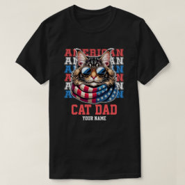 Cat in Glasses Cat Vater Personalisiert T-Shirt