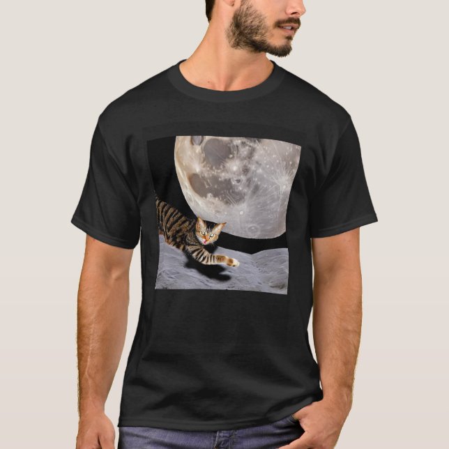 Cat In Outer Space  Cute Kitten Kitty Strange T-Shirt (Vorderseite)
