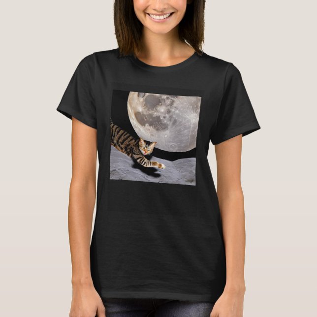 Cat In Outer Space  Cute Kitten Kitty Strange T-Shirt (Vorderseite)