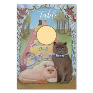 Cat Initiales Couple do-it-yourself Cartes de Tabl