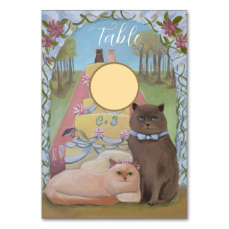 Cat Initiales Couple do-it-yourself Cartes de Tabl