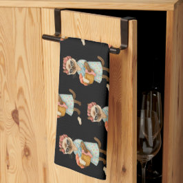 Cat is going to laundry geschirrtuch