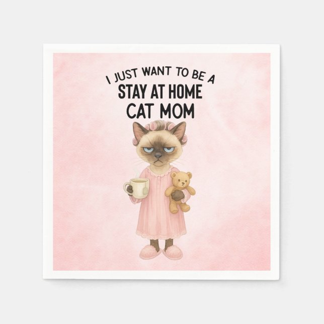 Cat is holding teddy bear on pink  background serviette (Vorderseite)