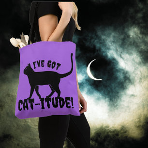 Cat-itude Crazy Cat Lady Lila Haze Tote Bag Tasche