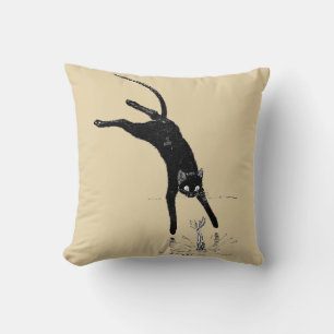 Cat Jumping in den Teich, Alexandre Steinlen Kissen