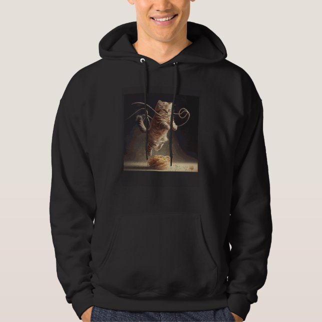 Cat Jumping Noodles Hoodie (Vorderseite)