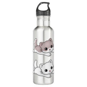 Cat Kawaii Feline Little Cat Tender Chibi Edelstahlflasche