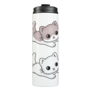 Cat Kawaii Feline Little Cat Tender Chibi Thermosbecher