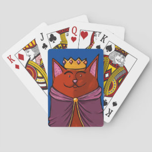 Cat King Digital-Ölpastell, Fröhlich Bunt Spielkarten