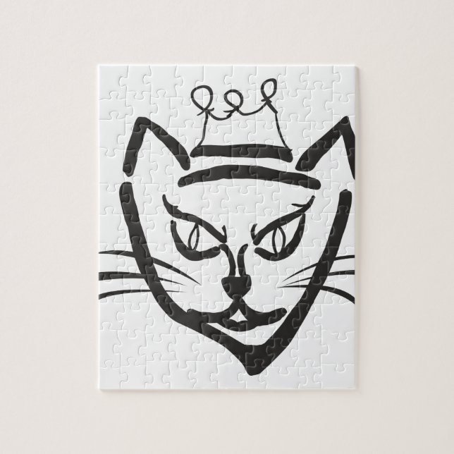 Cat King Illustration, Cartoon Kitty Cat (Vertikal)