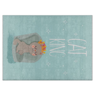 Cat King Katze mit Kronenkatze Lover Schneidebrett