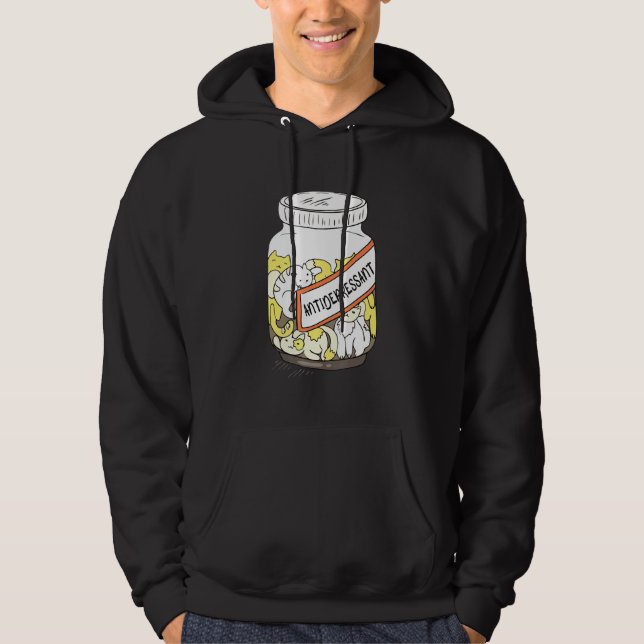 Cat Kitten Antidepressivum Retro Forensik Thema Hoodie (Vorderseite)