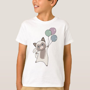 Cat Kitten Balloons Niedlicher Tiere Kinder T-Shirt