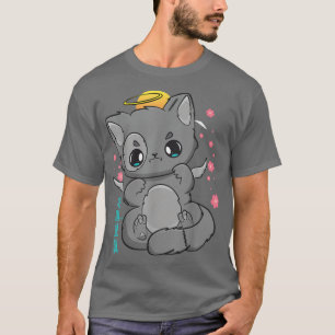 Cat Kitten Chibi Anime Neko Pastel Goth Angelcore  T-Shirt