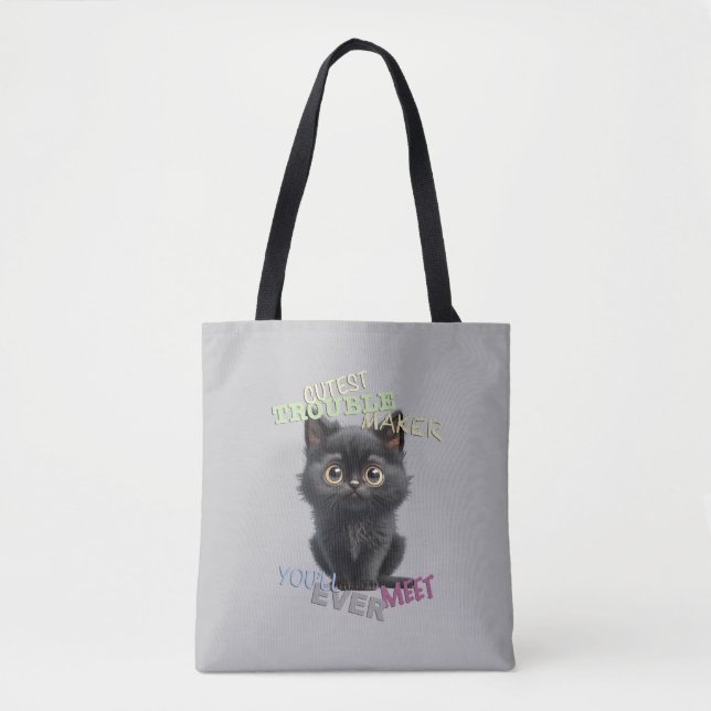 Cat Kitten Cuttest Trouble Niedlicher Spaß Tasche (Vorderseite)