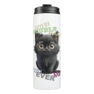 Cat Kitten Cuttest Trouble Niedlicher Spaß Thermosbecher