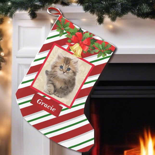 Cat Kitten Foto Niedlicher Strumpf Name Kleiner Weihnachtsstrumpf (Von Creator hochgeladen)