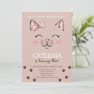 Cat Kitten Geburtstagsparty Einladung