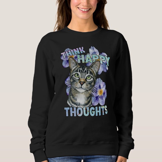 Cat Kitten Hangover Sprichwort Motivation Blume Ha Sweatshirt (Vorderseite)