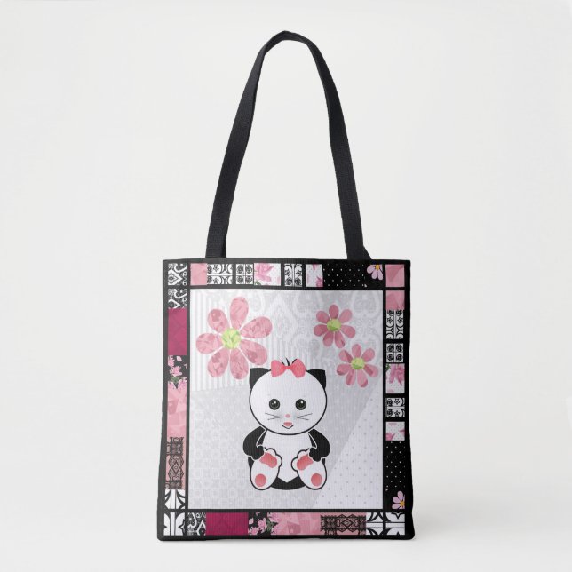 Cat kitten Illustration Kinder kindisch drucken Tasche (Vorderseite)