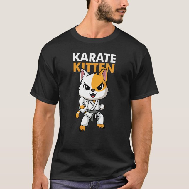 Cat Kitten Karate T-Shirt (Vorderseite)