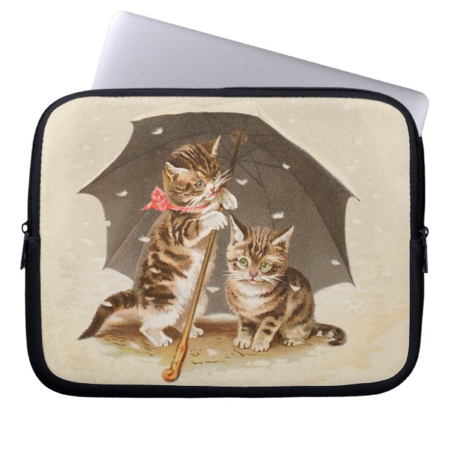 Cat Kitten kitty antiken Vintag hübsch niedlich Laptopschutzhülle (Vorderseite)