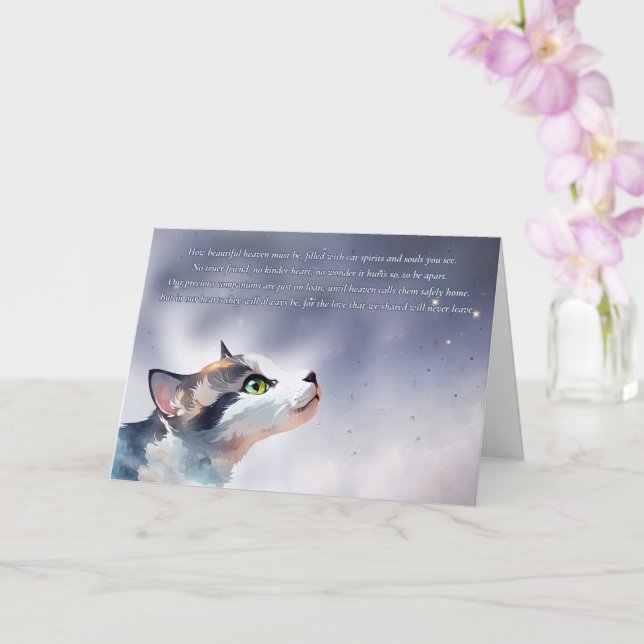 Cat Kitten Kitty Beileid Memorial Loss Karte (Orchidee)