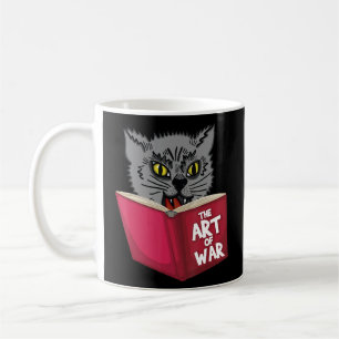 Cat Kitten Leserbuch Kunst des Krieges Kaffeetasse