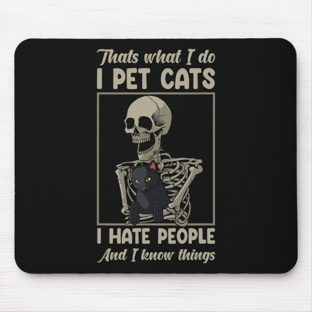 Cat Kitten Lover Grumpy Skull Kitty Pet Eigentümer Mousepad (Vorne)