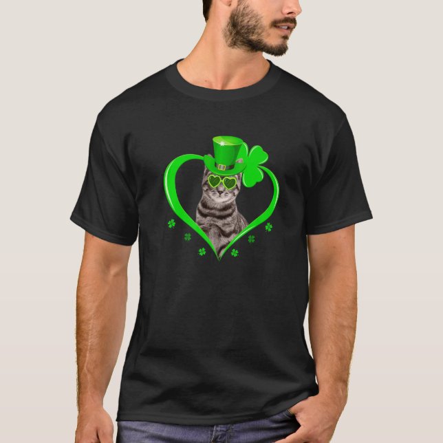 Cat Kitten Lover St Patrick's Day Kleeblatt Kitty  T-Shirt (Vorderseite)