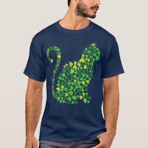 Cat Kitten Lucky Kleeblatt Clover St Patricks Day T-Shirt