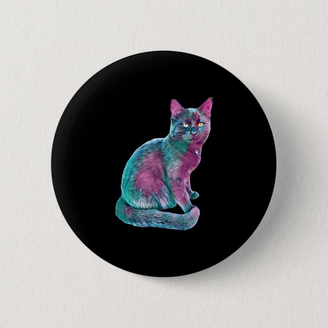 Cat Kitten Niedliche Pelznase Funny Animals Button (Vorderseite)