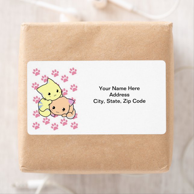Cat Kitten Paw druckt Labels (Insitu)