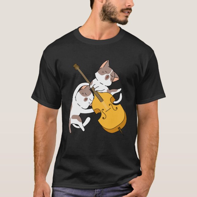 Cat Kitten Playing Cello Cat  Cello Player Cellist T-Shirt (Vorderseite)