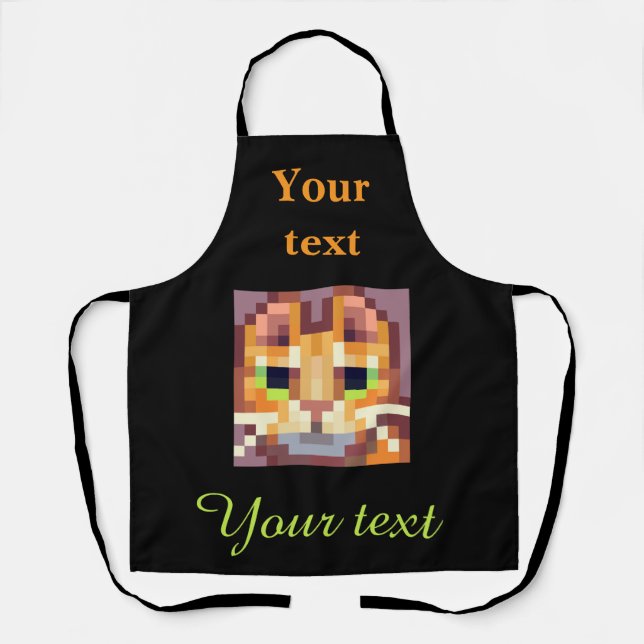 Cat, kitten, poes. Pixel Art Schürze (Vorderseite)