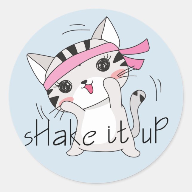 Cat Kitten Workout Sticker Üben (Vorderseite)