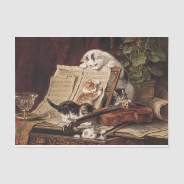 Cat & Kittens ・ Henriette Ronner-Knip (1821-1909) Seidenpapier (Vorderseite)