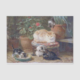 Cat & Kittens ・ Henriette Ronner-Knip (1821-1909) Seidenpapier
