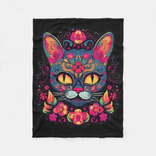 Cat Kitty Kitten Paws Zucker Skull Calavera Hallow Fleecedecke