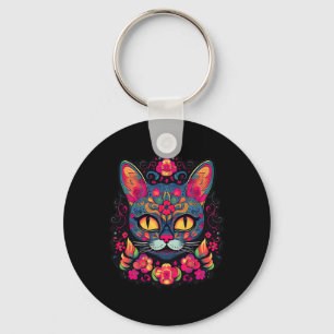 Cat Kitty Kitten Paws Zucker Skull Calavera Hallow Schlüsselanhänger