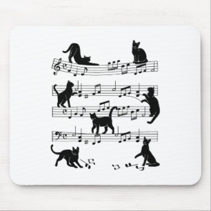 Cat Kitty Playing Musik Cleanf Piano Musica Mousepad