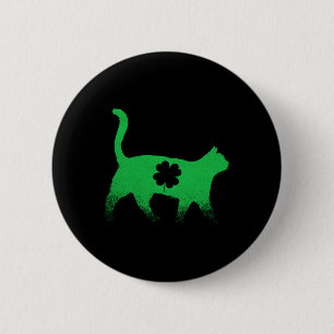 Cat Kleeblatt St. Patricks Day Button