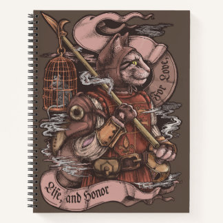 Cat Knight Vintage-Druck Notizbuch