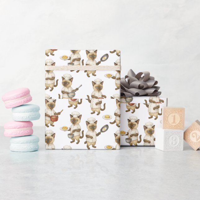 Cat Koch kocht Frühstück Geschenkpapier (Babyparty)