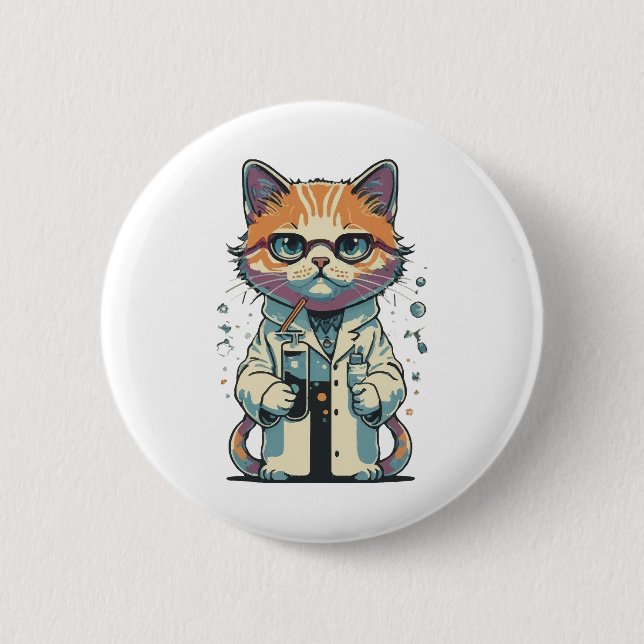 Cat-Labrador Fokussiert Button (Vorderseite)