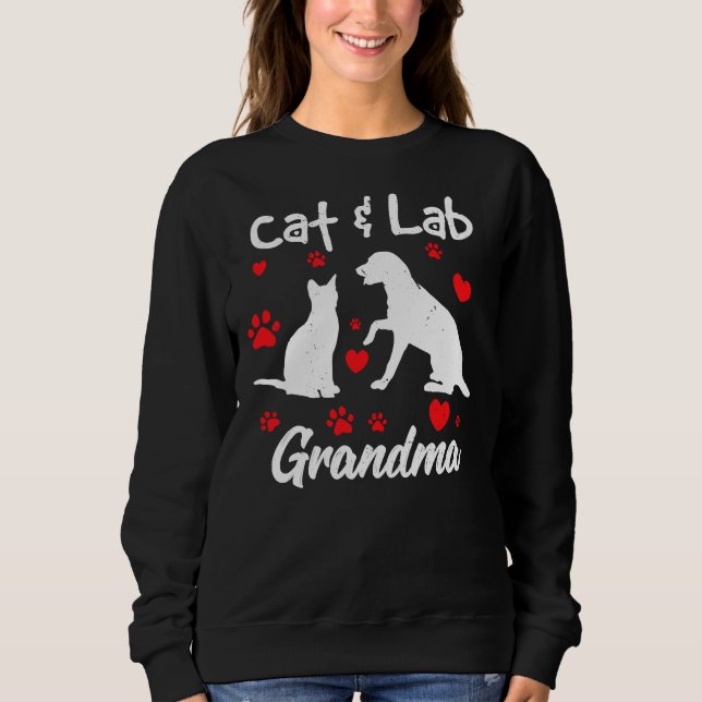 Cat Labrador Retriever Oma Labrador Dog Sweatshirt (Vorderseite)