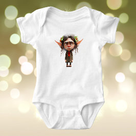 Cat Lady Christmas Elf Baby Bodysuit Baby Strampler